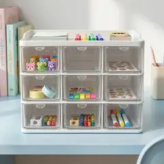 ARMONIA - Organizador Mini Mueble 3x3 Útiles Escolares Y Papelería Accesorios