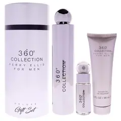 PERRY ELLIS - 360 Deluxe Gift Set Hombre 3 Piezas EDT 101 ml EDT + 7.4 ml EDT Mini + 89 ml Shower Gel
