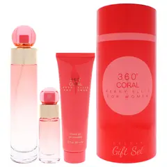 PERRY ELLIS - 360 Coral Gift Set Mujer 3 Piezas EDP 101 ml EDP + 0.25 EDP Mini + 89 ml Shower Gel