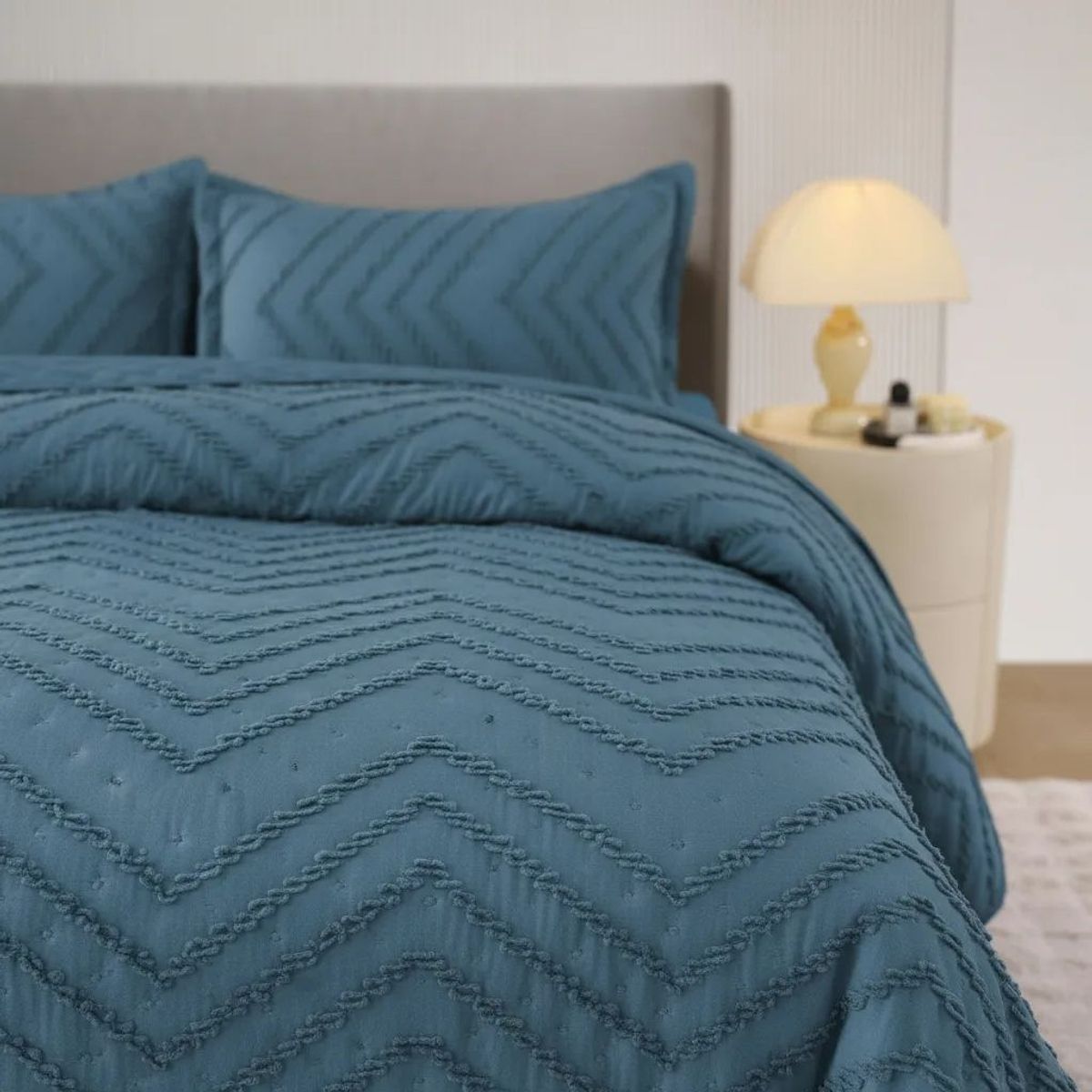 GENERICO - Quilt De Verano 2p + Fundas Chevron Zig Zag Colores