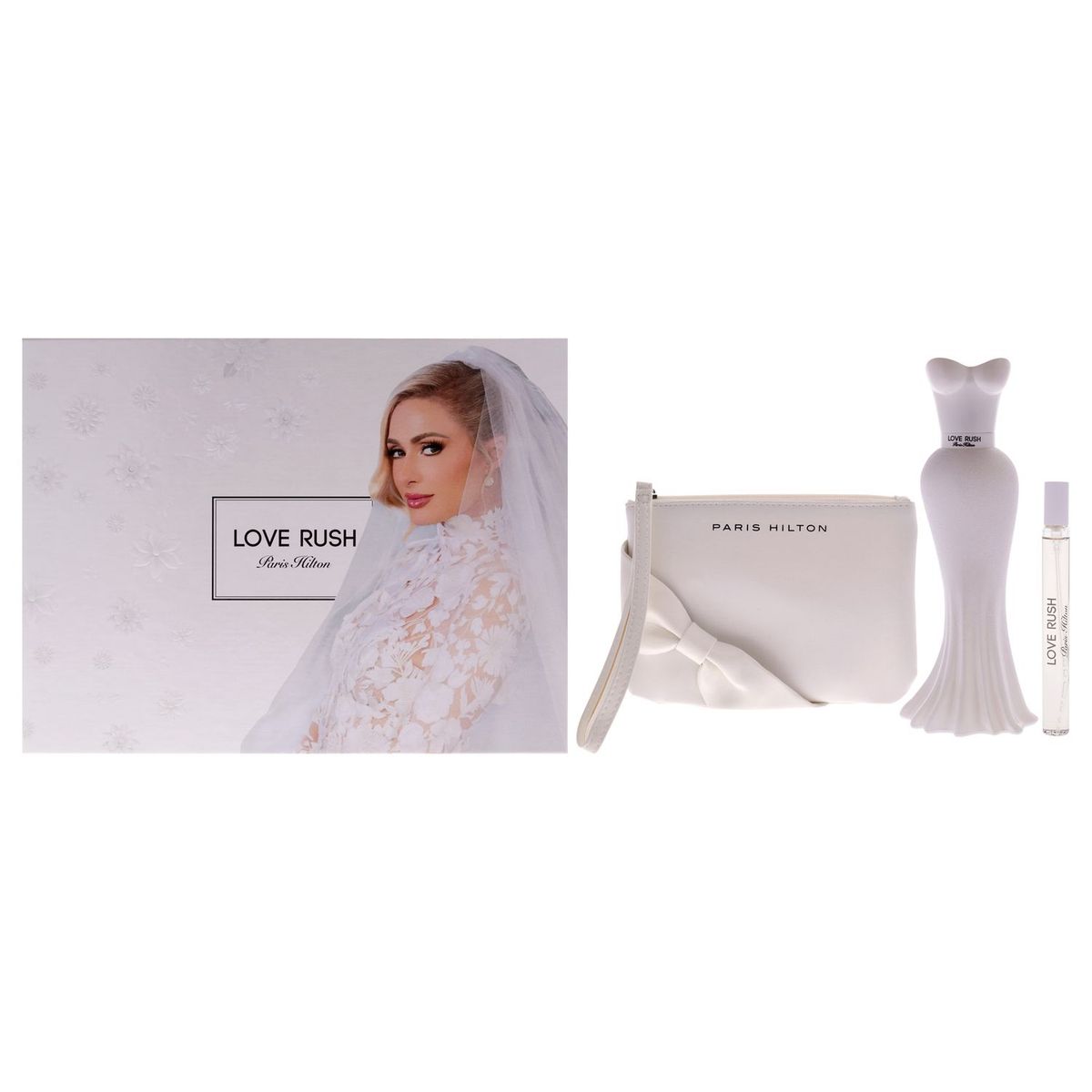 PARIS HILTON - Paris Hilton Love Rush Gift Set Mujer 3 Piezas EDP 101 ml EDP + 9.8 ml EDP Mini + Wristlet Bag