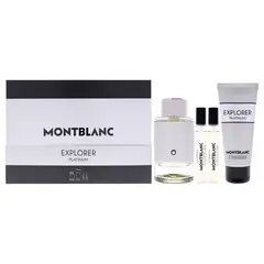 MONT BLANC - Explorer Platinum Gift Set Hombre 4 Piezas EDP 98 ml EDP + 2 x 7.4 ml EDP Mini + 98 ml Shower Gel