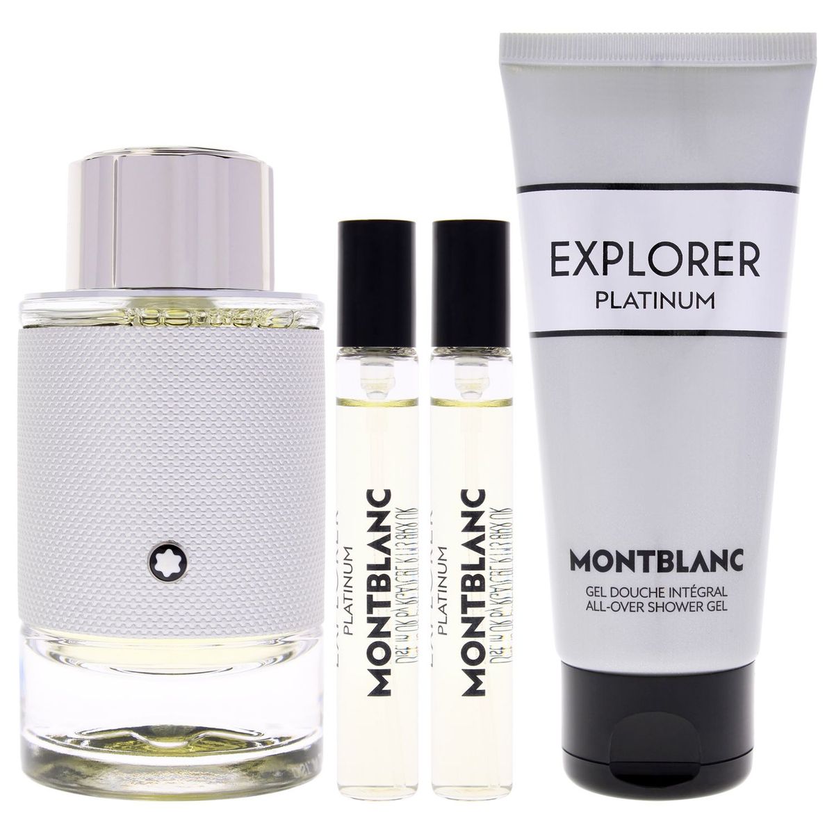MONT BLANC - Mont Blanc Explorer Platinum Gift Set Hombre 4 Piezas EDP 98 ml EDP + 2 x 7.4 ml EDP Mini + 98 ml Shower Gel