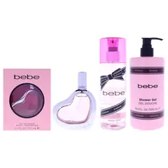 BEBE - Silver Layering Gift Set Mujer 3 Piezas EDP 101 ml Silver EDP + 248 ml Silver Body Mist + 500 ml Silver Shower Gel
