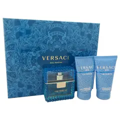 VERSACE - Man Eau Fraiche Gift Set Hombre 3 Piezas EDT 50 ml EDT + 50 ml Perfumed Shower Gel + 50 ml Perfumed Shampoo