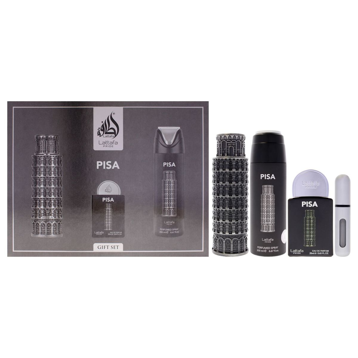 LATTAFA - Lattafa Pride Pisa Gift Set Hombre 3 Piezas EDP 101 ml EDP + 19 ml EDP + 197 ml Perfumed Spray