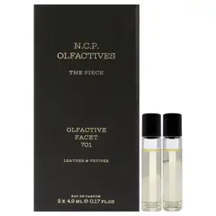 GENERICO - NCP The Piece Gold Unisex 3 Piezas EDP 4.9ml Olfactive Facet -701 Leather and Vetiver EDP Roll On + Necklace