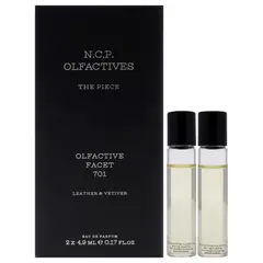 GENERICO - NCP The Piece Silver Unisex 3 Piezas EDP 4.9ml Olfactive Facet -701 Leather and Vetiver EDP Roll On + Necklace