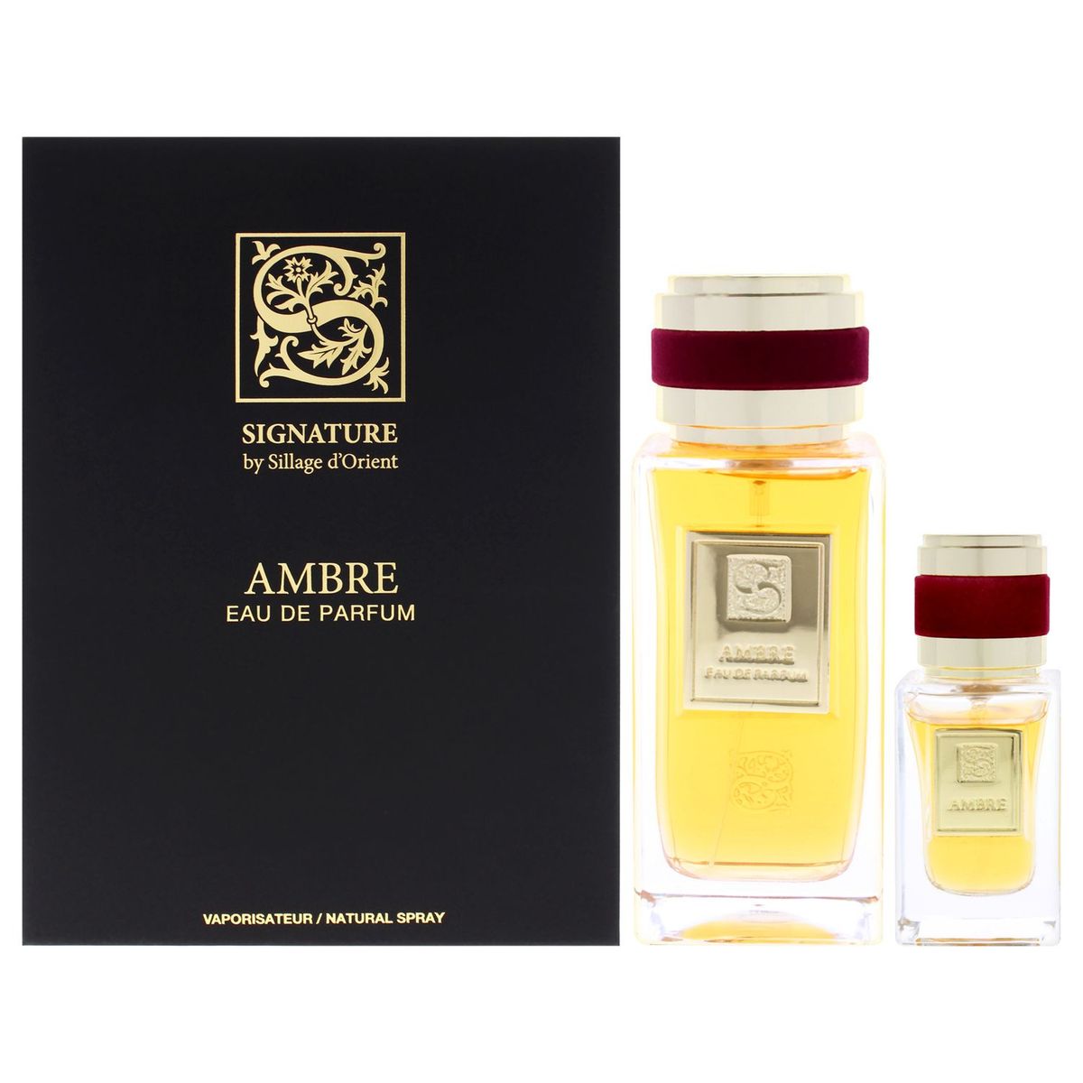 GENERICO - Sillage dOrient Amber Gift Set Hombre 3 Piezas EDP 101 ml EDP + 15 ml EDP + Funnel