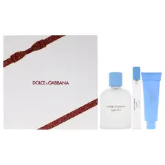 DOLCE&GABBANA - Dolce and Gabbana Light Blue Gift Set Hombre 3 Piezas EDT 98 ml EDT + 9.8 ml EDT Mini + 50 ml Shower Gel
