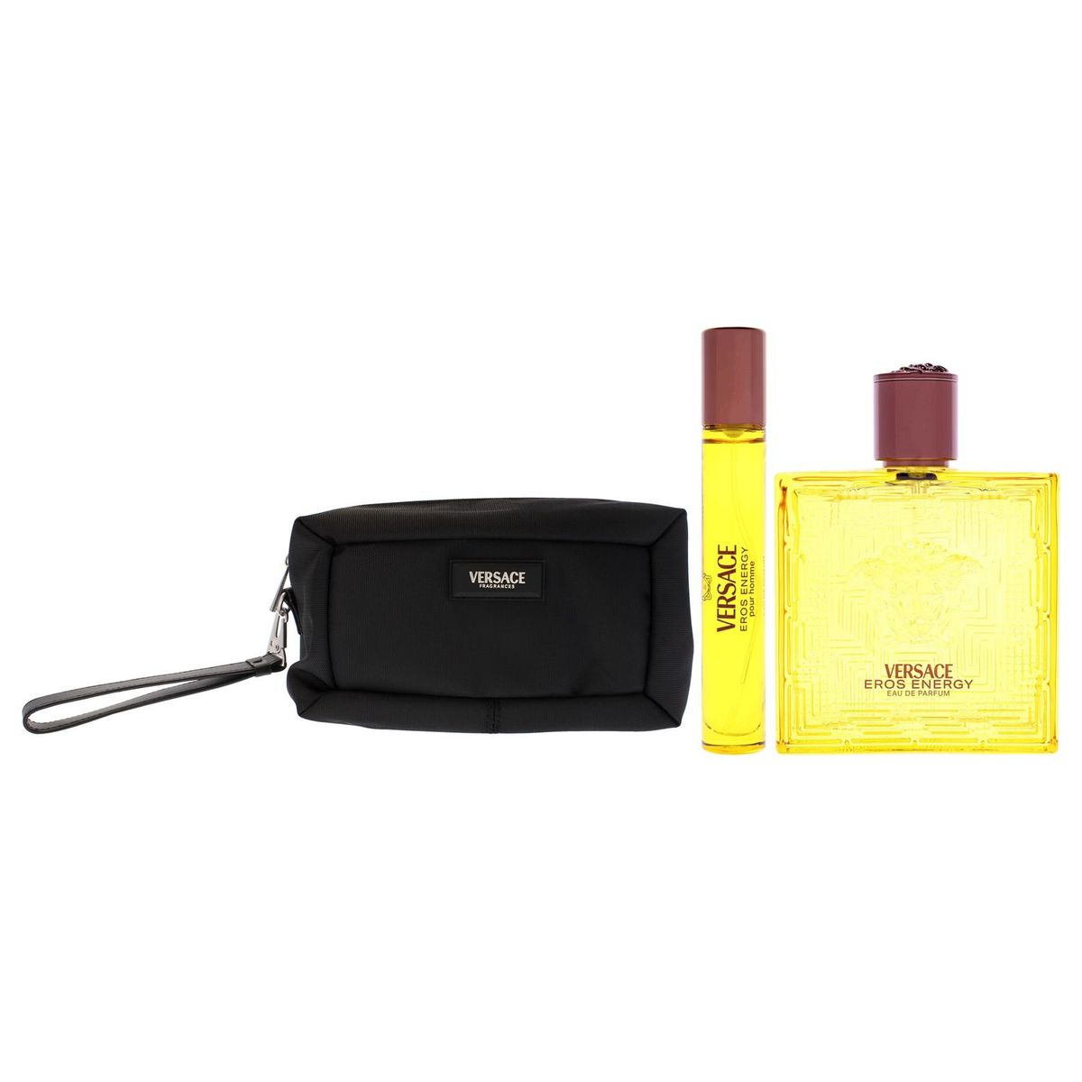 VERSACE - Versace Eros Energy Gift Set Hombre 3 Piezas EDP 101 ml EDP + 9.8 ml EDP Mini + Trousse