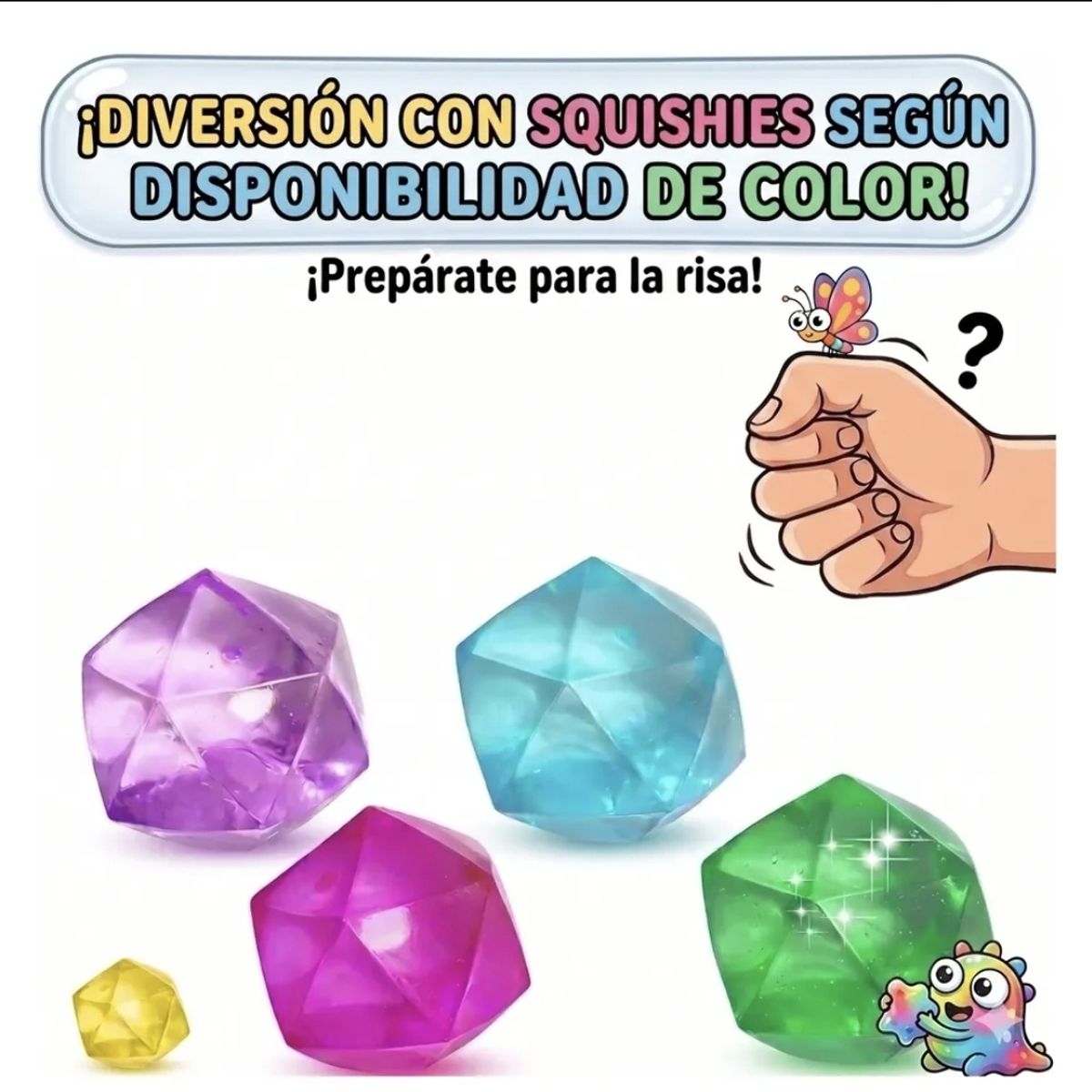 GENERICO - Squishy Diamante   2 piezas pinch ice cube   - Juguete sensorial para la ansiedad. Stress