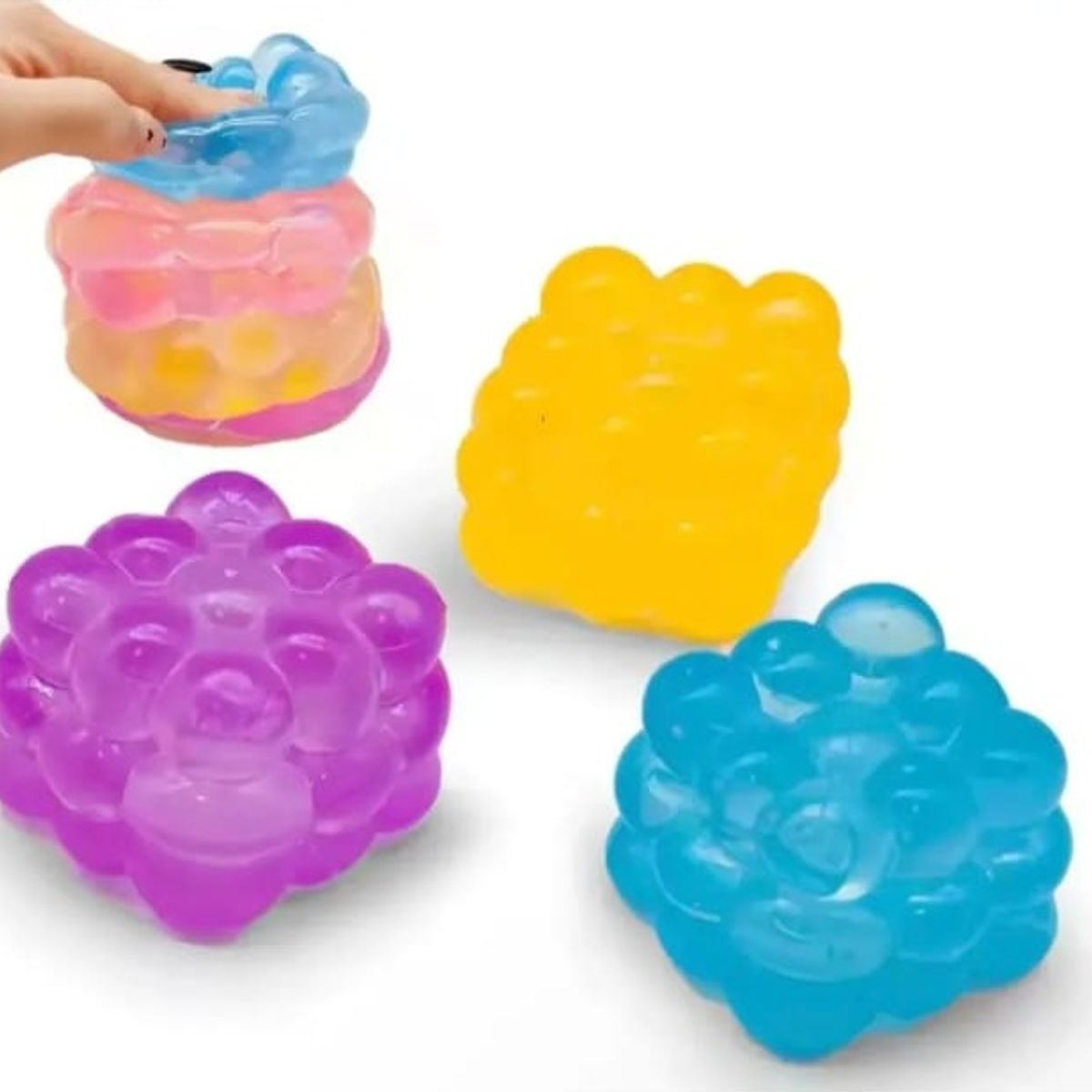 GENERICO - Squishy Cubo con forma redondeada  2 piezas pinch ice cube   - Juguete sensorial para la ansiedad. Stress