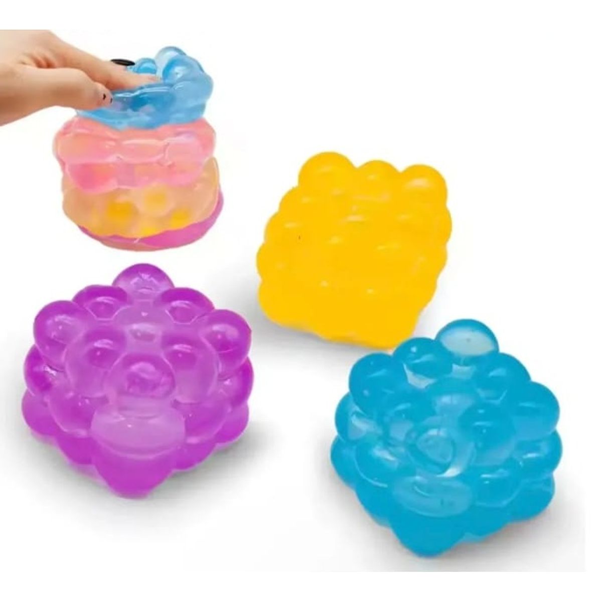 GENERICO - Squishy Cubo con forma redondeada  2 piezas pinch ice cube   - Juguete sensorial para la ansiedad. Stress