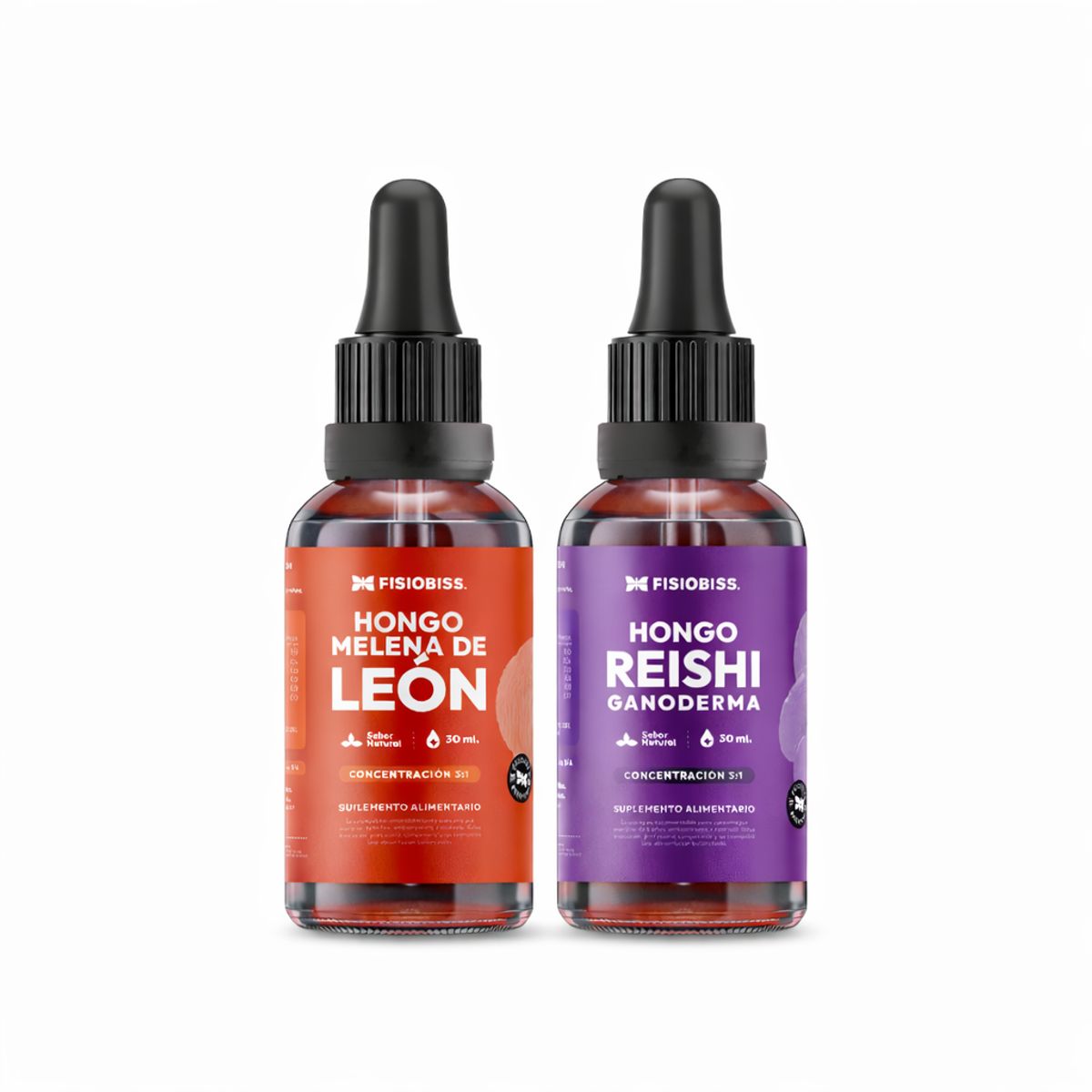 FISIOBISS - Melena de León + Reishi Extracto Gotas 30ml Pack X2  FISIOBISS