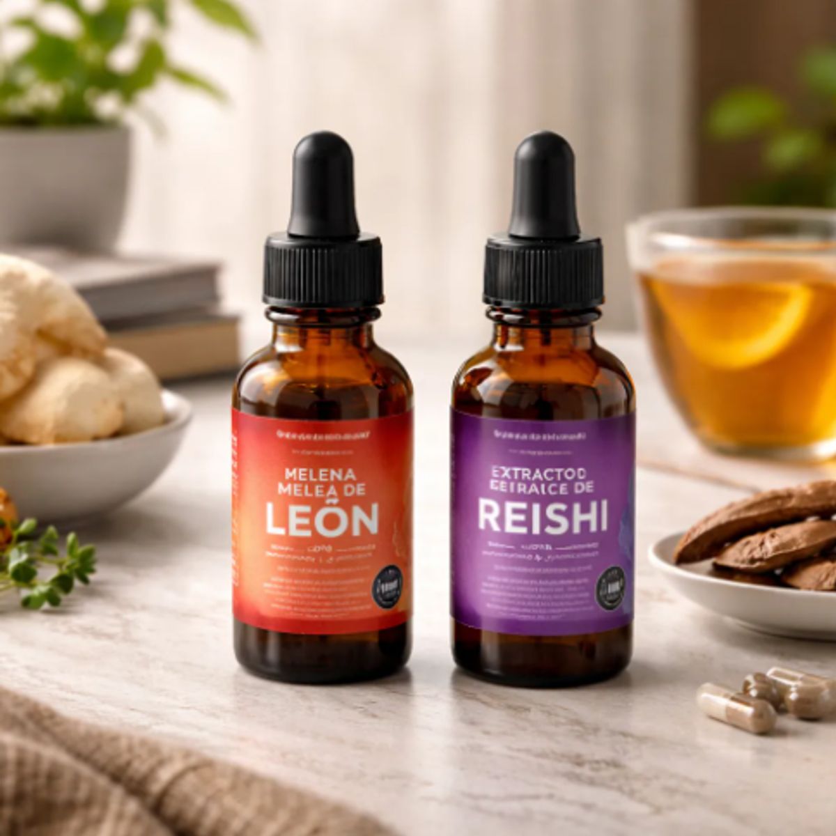 FISIOBISS - Melena de León + Reishi Extracto Gotas 30ml Pack X2  FISIOBISS