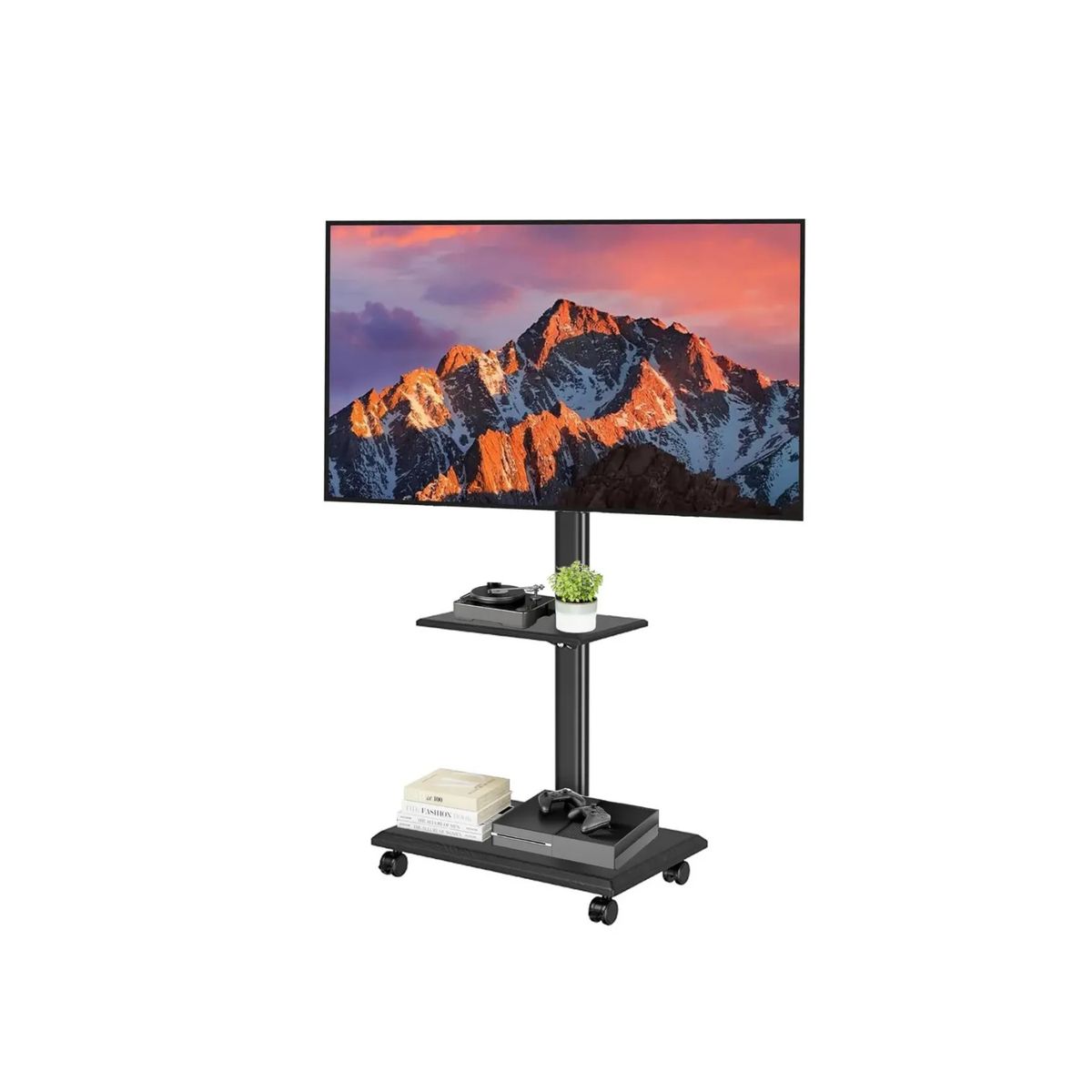 GENERICO - Soporte Tv Rack Movil Con Ruedas 32 A 70 Base Pedestal Stand Color Negro