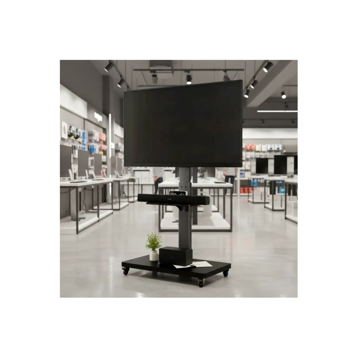 GENERICO - Soporte Tv Rack Movil Con Ruedas 32 A 70 Base Pedestal Stand Color Negro