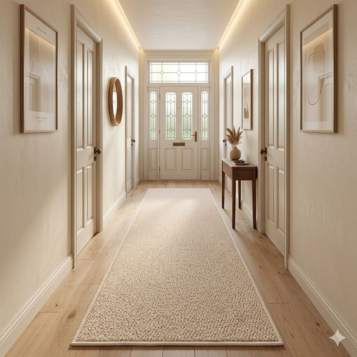 GENERICO - ALFOMBRA O PASILLERA TEJIDA ANTIDESLIZANTE DE 60CM X 180CM COLOR BEIGE CM
