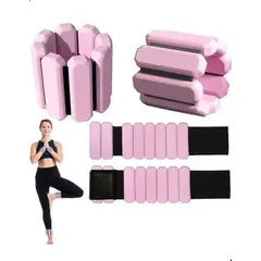 GENERICO - Tobilleras Muñequeras Con Peso 450gr Por Pierna Total 900gr - Rosado