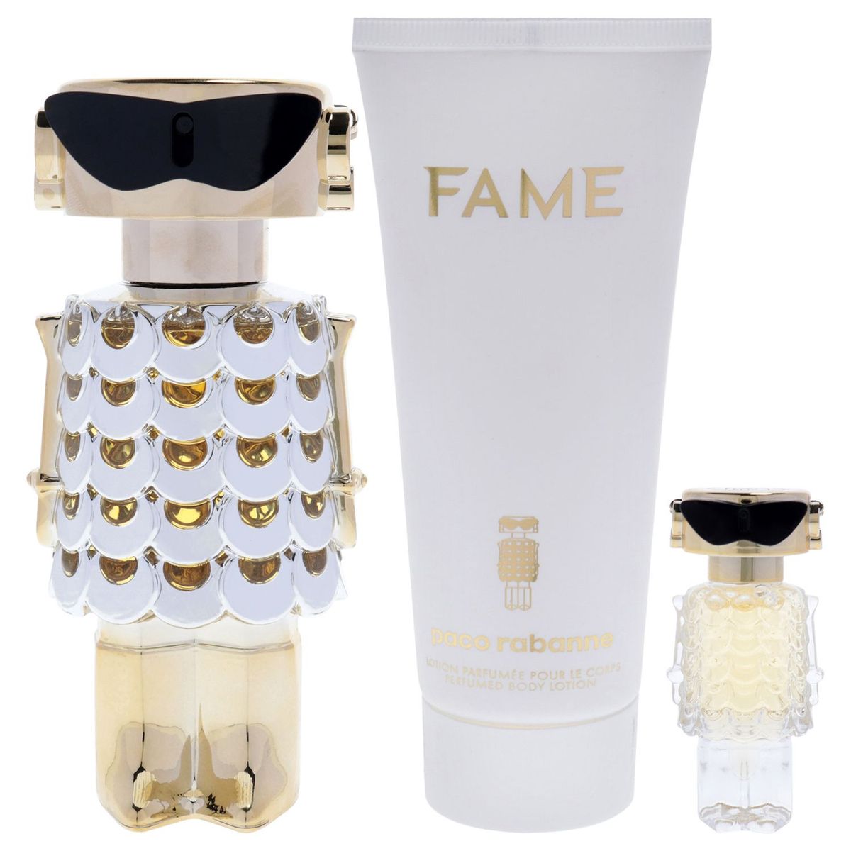 RABANNE - Paco Rabanne Fame Gift Set Mujer 3 Piezas EDP 80 ml EDP + 4.1 ml EDP Splash Mini + 101 ml Body Lotion