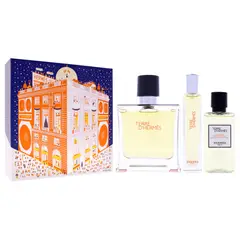 HERMES - Terre Dhermes Gift Set Hombre 3 Piezas Parfum 74 ml Parfum + 15 ml Parfum + 40 ml Hair And Body Shower Gel