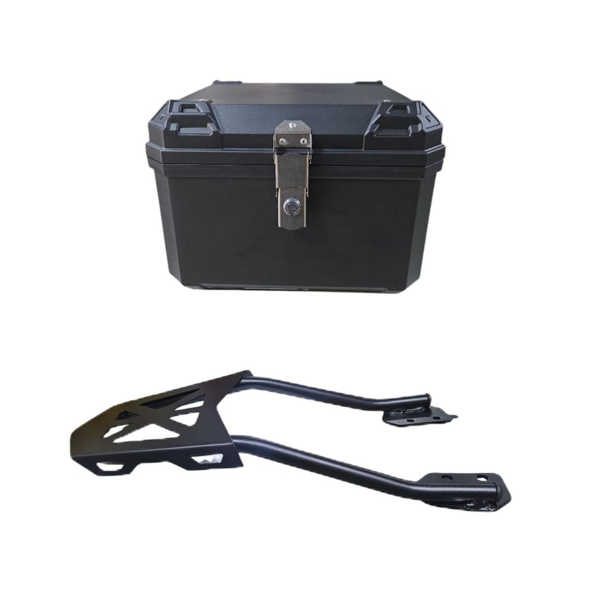 GENERICO - Pack Parrilla Moto Yamaha Fzn 150 2.0 + Maleta 45l Cuadrada