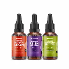 GENERICO - Pack Bienestar Integral Melena de Leon + Reishi + Cordyceps Extracto Gotas 30ml X3 FISIOBISS