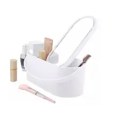 GENERICO - Organizador De Cosméticos Portátil Maquillaje Espejo Con Luz
