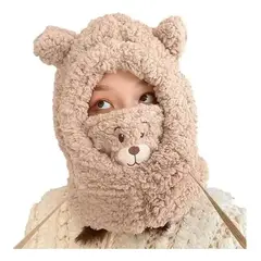 GENERICO - Gorro con cuello para adultos y niños con ajustable
