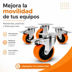 DOPA - Pack 4 Ruedas Para Carro O Mueble 4 Pulgs. Soporta 450 Kg