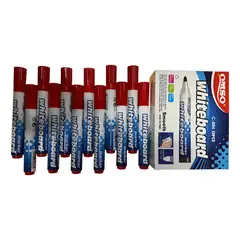 GENERICO - Pack 12 unidades plumón de pizarra en color rojo