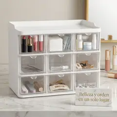 ARMONIA - Organizador Maquillaje Mini 3x3 Accesorios 9 compatimientos