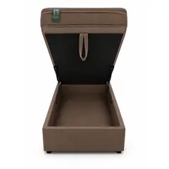 GENERICO - Base Baúl 1 Plazas Onyx Café + Colchón Mery Desing – Sistema Hidráulico Premium