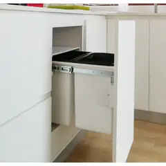 CASACHIC - Basurero Reciclaje con Anclaje a Puerta 40L, blanco,