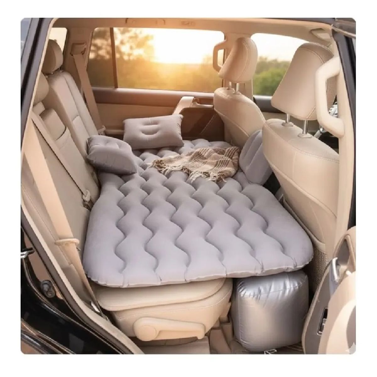 MOVI - Colchón Inflable para Auto Asiento Trasero Cama Portátil para Viaje y Camping