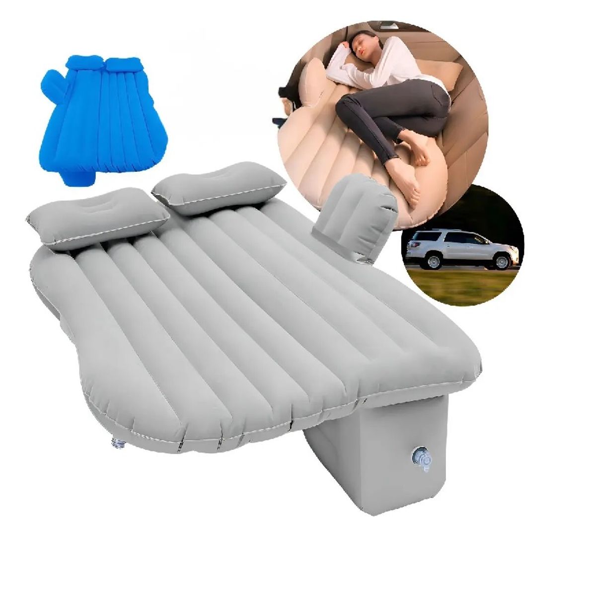 MOVI - Colchón Inflable para Auto Asiento Trasero Cama Portátil para Viaje y Camping