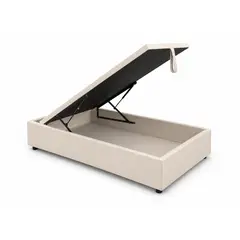 GENERICO - Base Baúl 1 Plazas Onyx – Sistema Hidráulico Premium Crudo