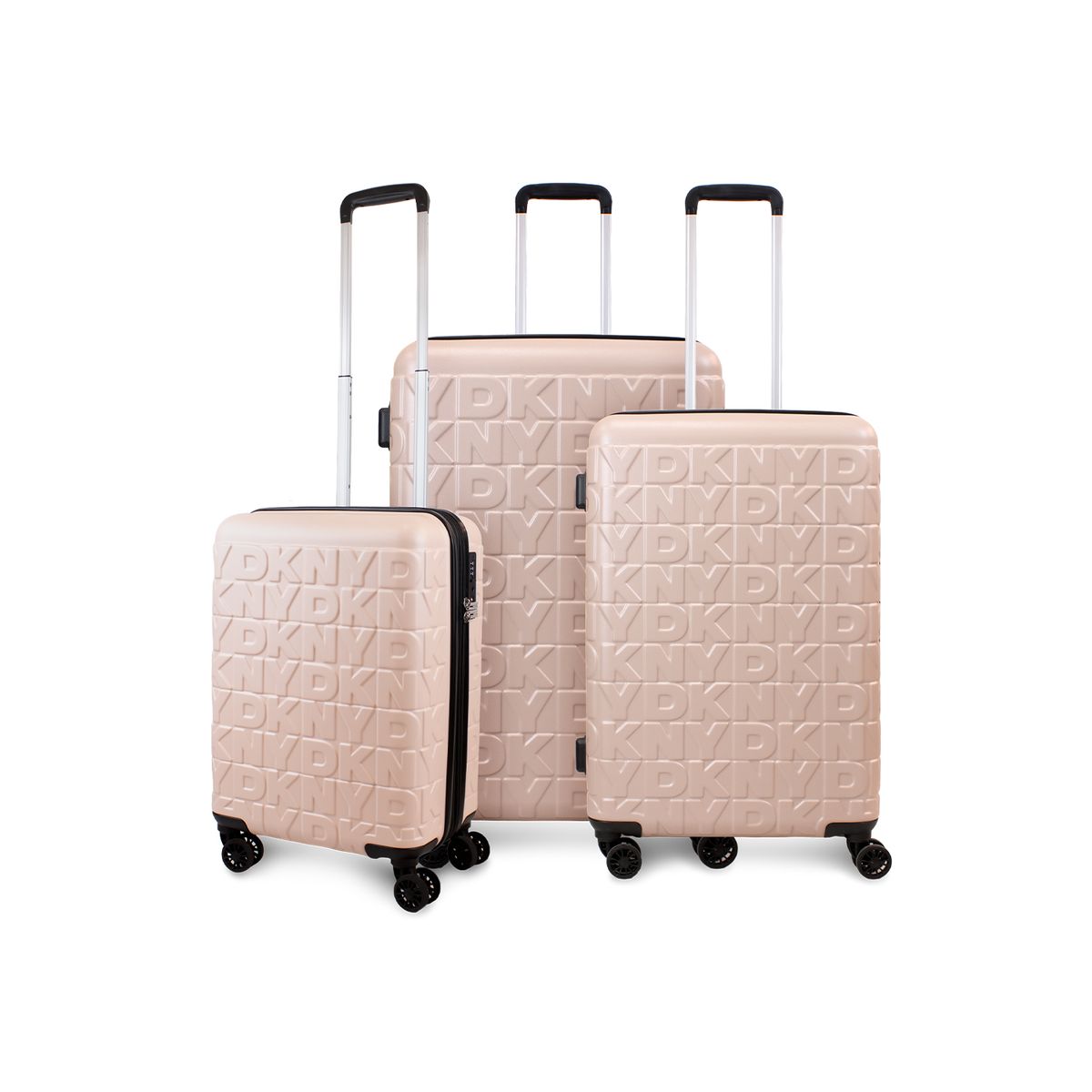 DKNY - Set 3 Maletas Donna Karan Meghan Cabina Mediana Grande rosada