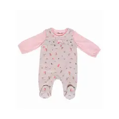 PUMUCKI - Conjunto Bebé Niña Jardinera Estampada 2 Piezas con Top Manga Larga