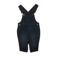 PUMUCKI - Jardinera de Jeans Negra Unisex con Botones y Ganchos