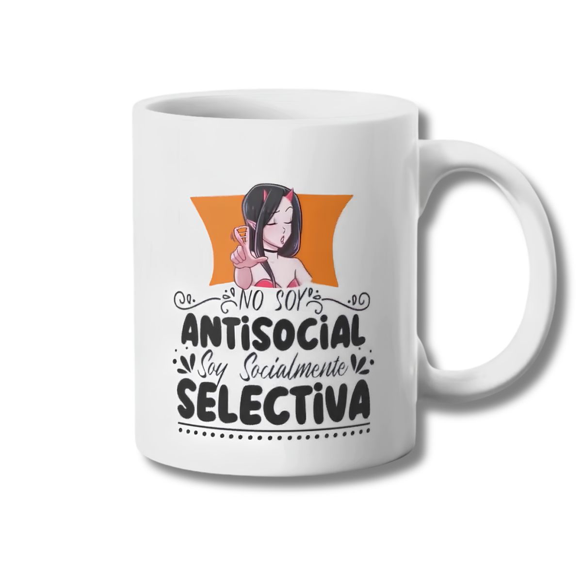 GENERICO - Tazon No Soy Antisocial Soy Socialmente Selectiva Taza Sublimada 325ml