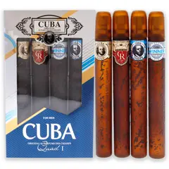 CUBA - Quad I Gift Set Hombre 4 Piezas EDT 35 ml Gold EDT + 35 ml Royal EDT + 35 ml Winner EDT + 1 más