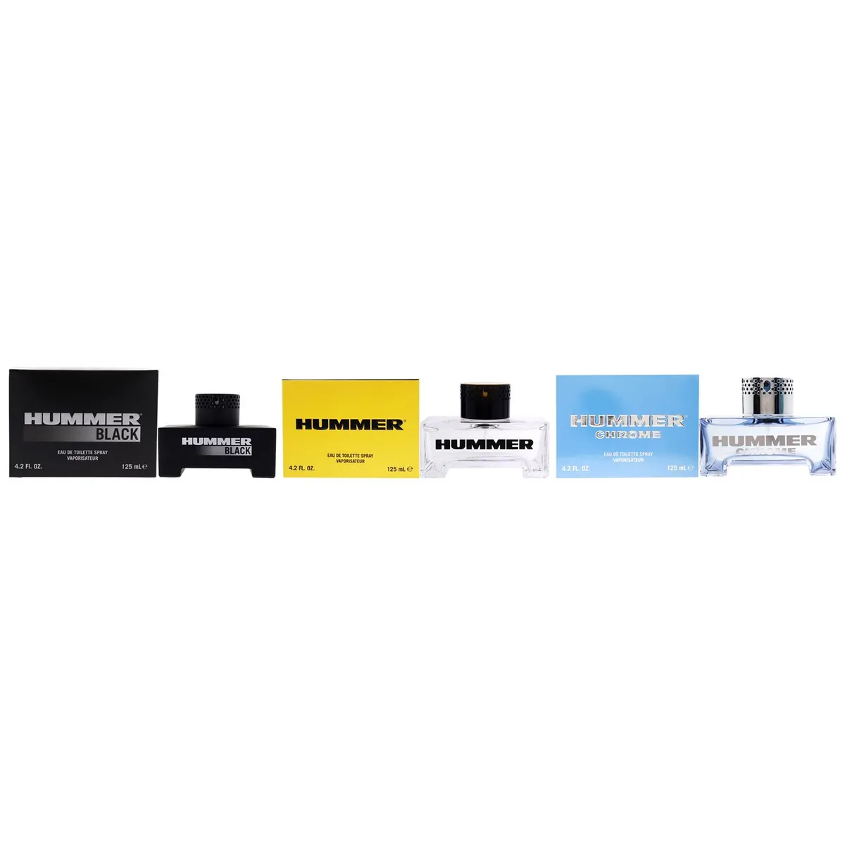 HUMMER - Gift Set Hummer Hombre EDT + Black EDT + Chrome EDT 3 Pzs