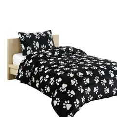 GENERICO - Cobertor 1.5 Plazas + 1 Funda - Interior Chiporro - Estampado huellitas