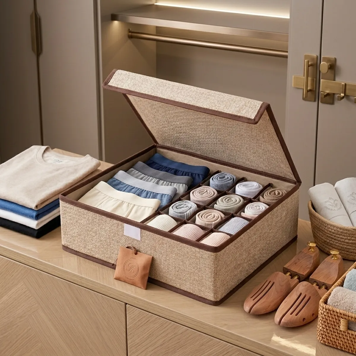 ARMONIA - Organizador Mujer Ropa, Calcetines Y Accesorios Beige 607