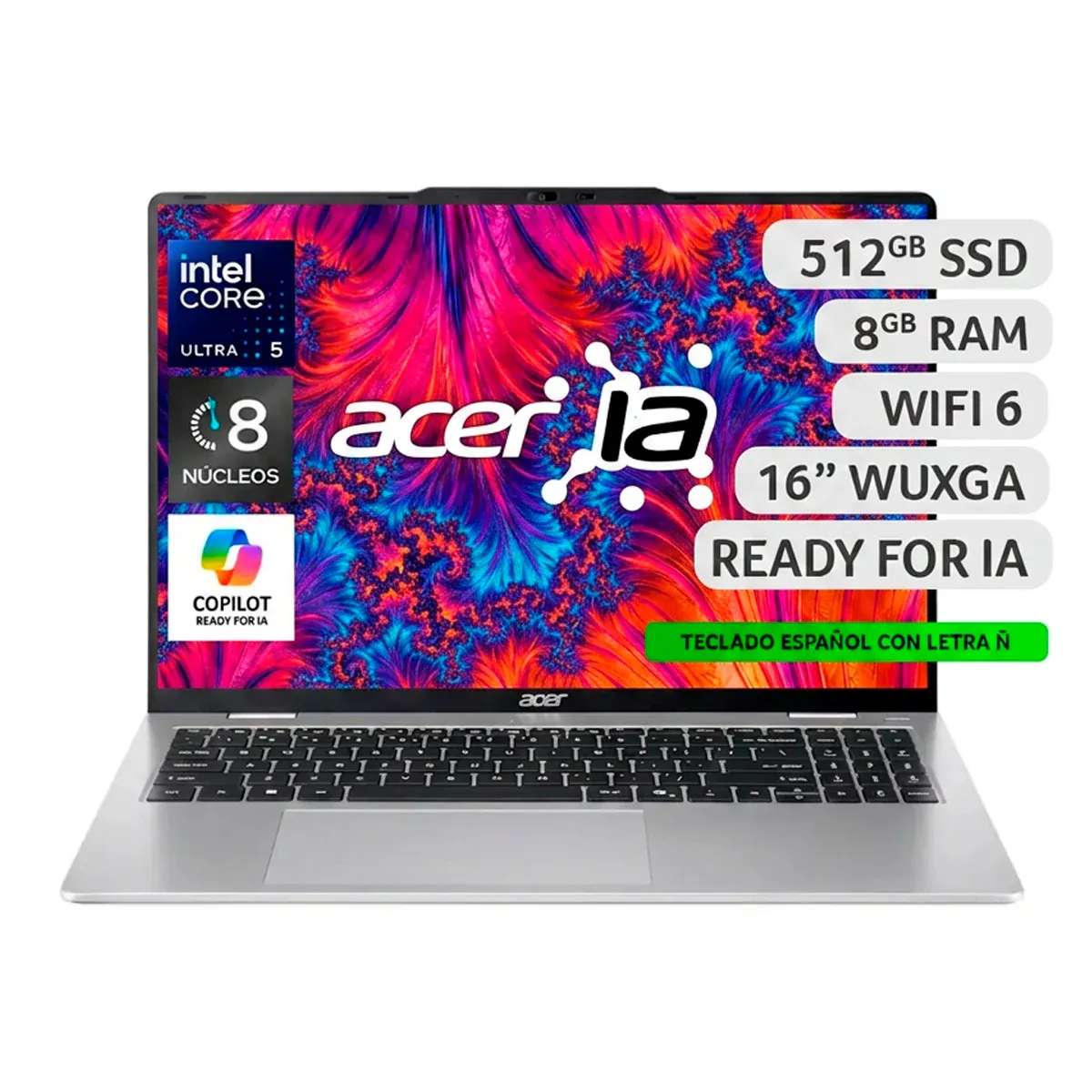 ACER - Notebook IA Acer Aspire Lite AL16-53P-578Y-3 Intel Core Ultra 5 8GB RAM 512GB SSD 16" WUXGA