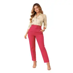 REALME - Pantalon De Vestir Con Cinturon Para Mujer