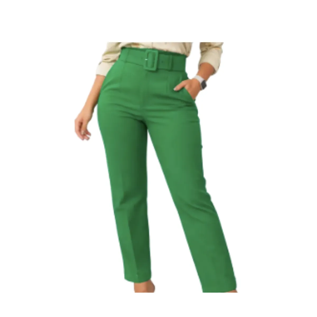 REALME - Pantalon De Vestir Con Cinturon Para Mujer