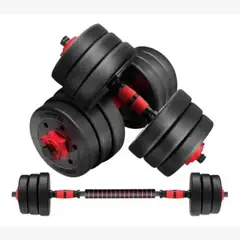 GENERICO - Mancuerna Ajustable Línea Sport 10 Kg PVC Redonda Fitness Pesas Ajustables